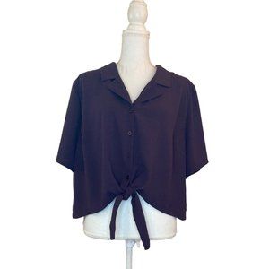 Charlotte Russe Purple Tie Waist Top 1X